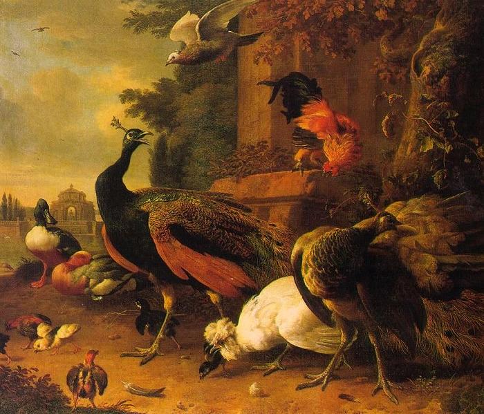 Melchior de Hondecoeter Birds in a Park oil painting picture